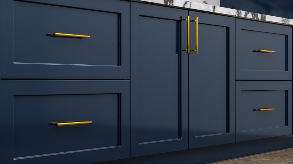 navy blue kitchen cabinets